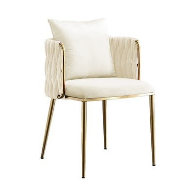 Homio Decor Living Room Cream Luxury Velvet Dining Chair