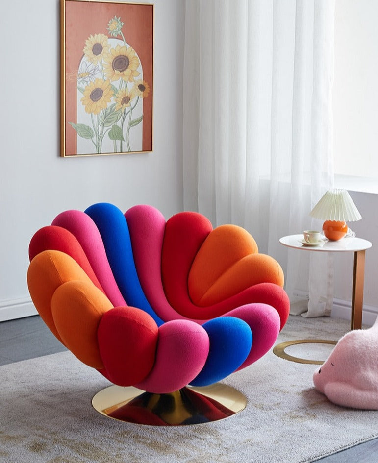 Designer Chair Performance Rainbow Lounge Chair | Luxury Designer Swivel Accent Chair – Homio Decor