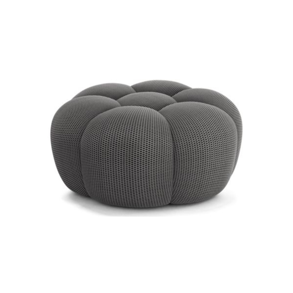 Homio Decor Living Room Dark Grey Bubble Sofa Ottoman