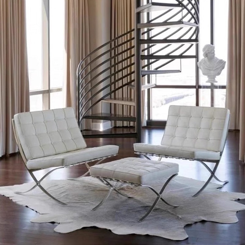 Homio Decor Living Room Designer Barcelona Leather Chair