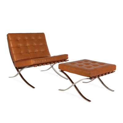 Homio Decor Living Room Designer Barcelona Leather Chair