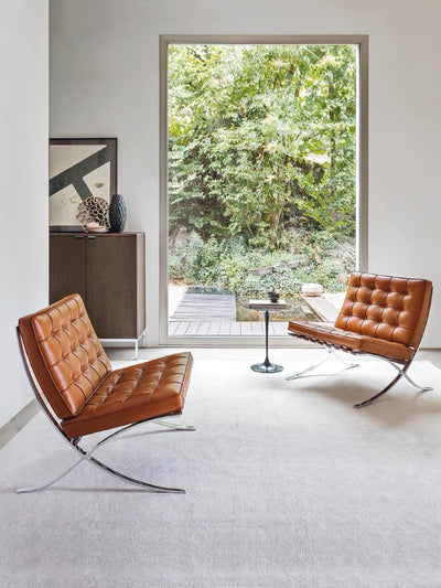 Homio Decor Living Room Designer Barcelona Leather Chair
