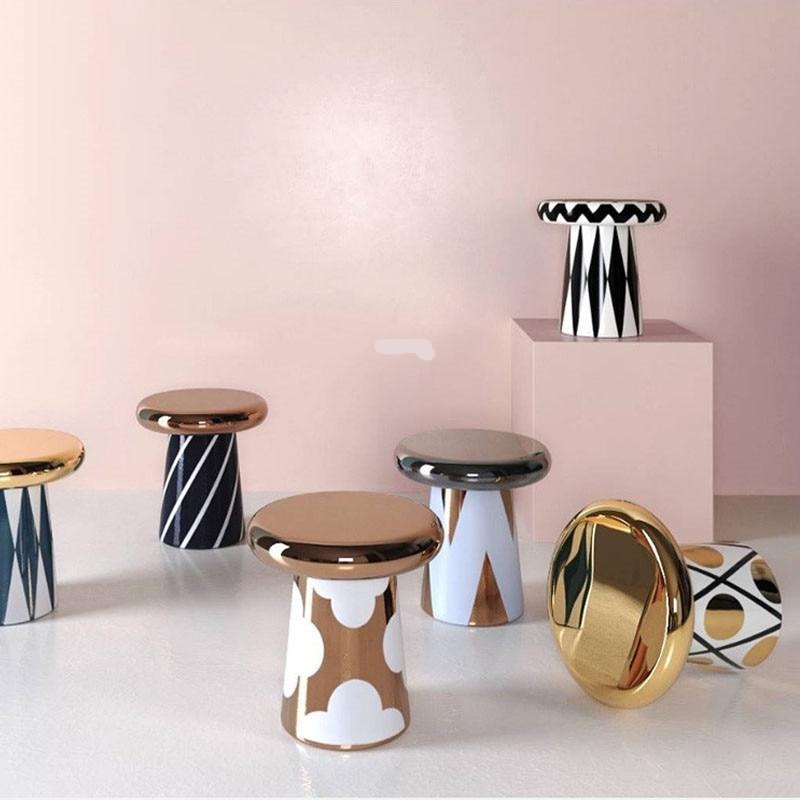 Homio Decor Living Room Designer Round Mushroom Side Table