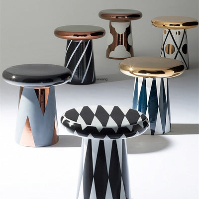 Homio Decor Living Room Designer Round Mushroom Side Table