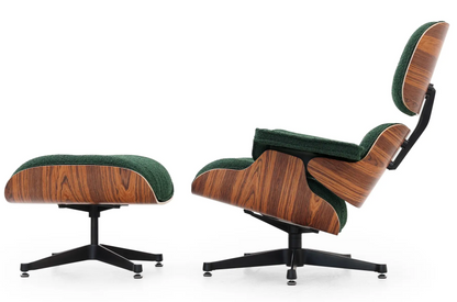 Homio Decor Living Room Eames Lounge Chair & Ottoman (PRO) - Boucle