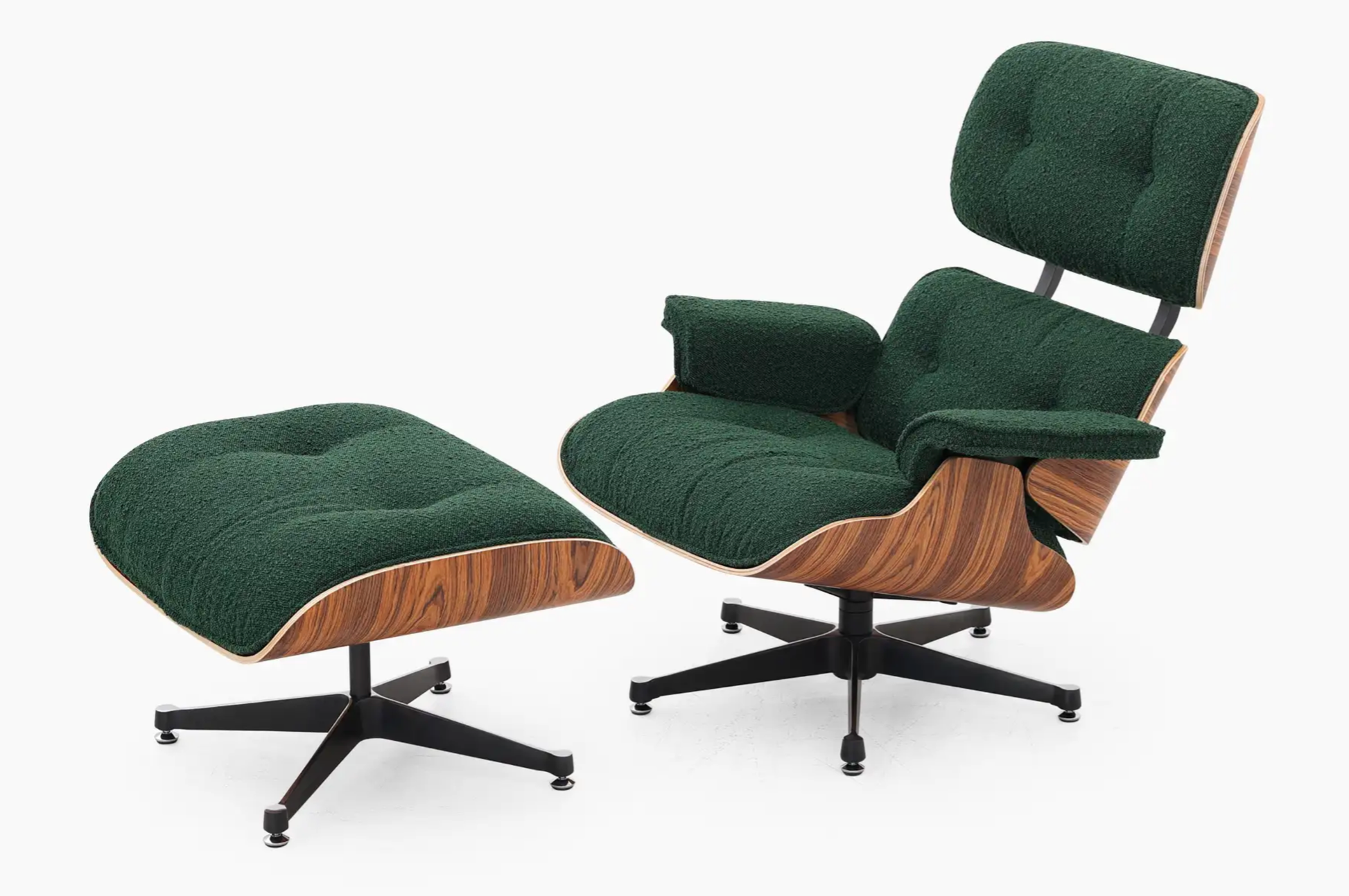 Homio Decor Living Room Eames Lounge Chair & Ottoman (PRO) - Boucle