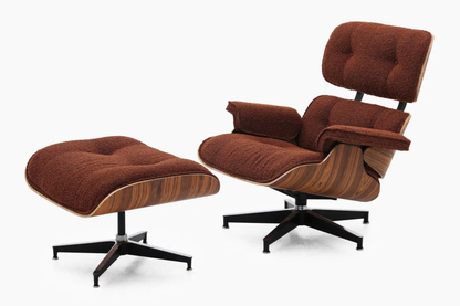 Homio Decor Living Room Eames Lounge Chair & Ottoman (PRO) - Boucle