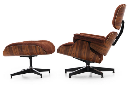 Homio Decor Living Room Eames Lounge Chair & Ottoman (PRO) - Boucle