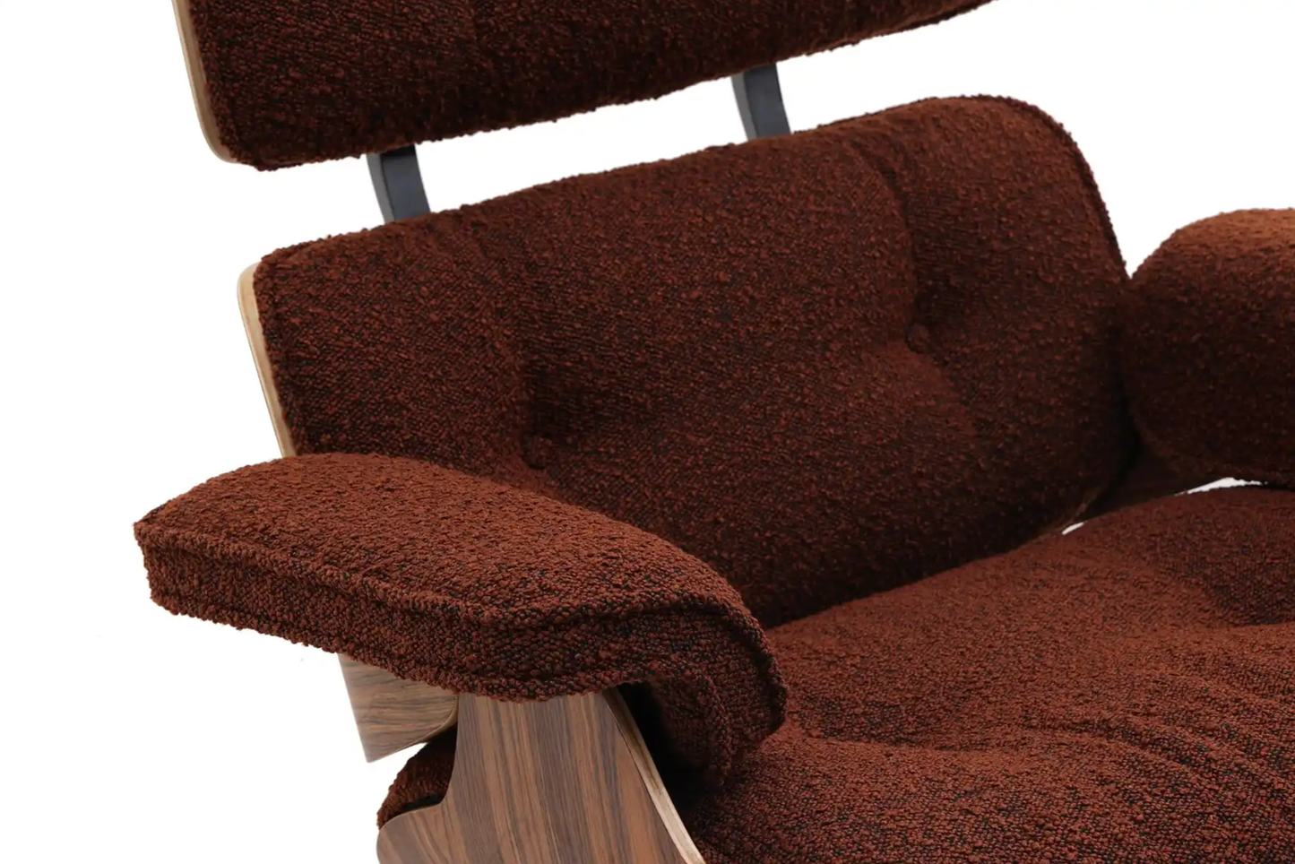 Homio Decor Living Room Eames Lounge Chair & Ottoman (PRO) - Boucle