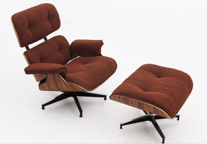 Homio Decor Living Room Eames Lounge Chair & Ottoman (PRO) - Boucle