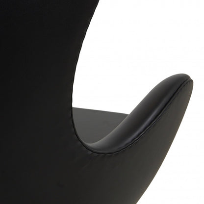 Homio Decor Living Room Egg Chair - Black Aniline Leather