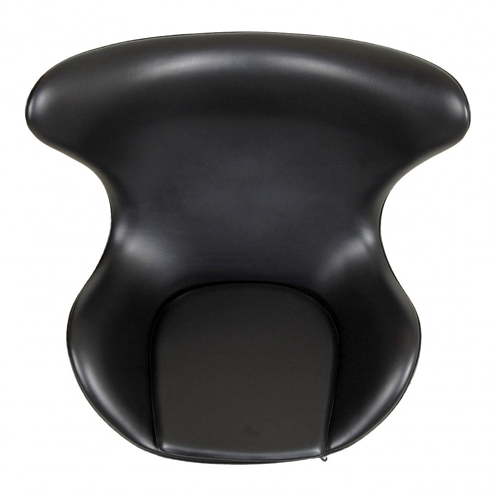 Homio Decor Living Room Egg Chair - Black Aniline Leather