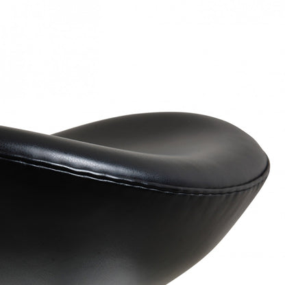 Homio Decor Living Room Egg Chair - Black Aniline Leather