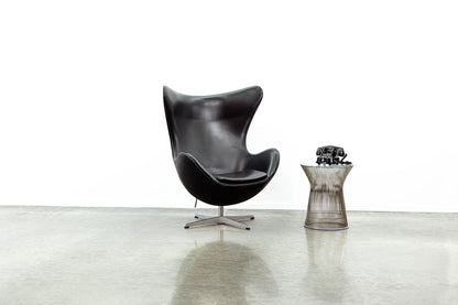 Homio Decor Living Room Egg Chair - Black Aniline Leather