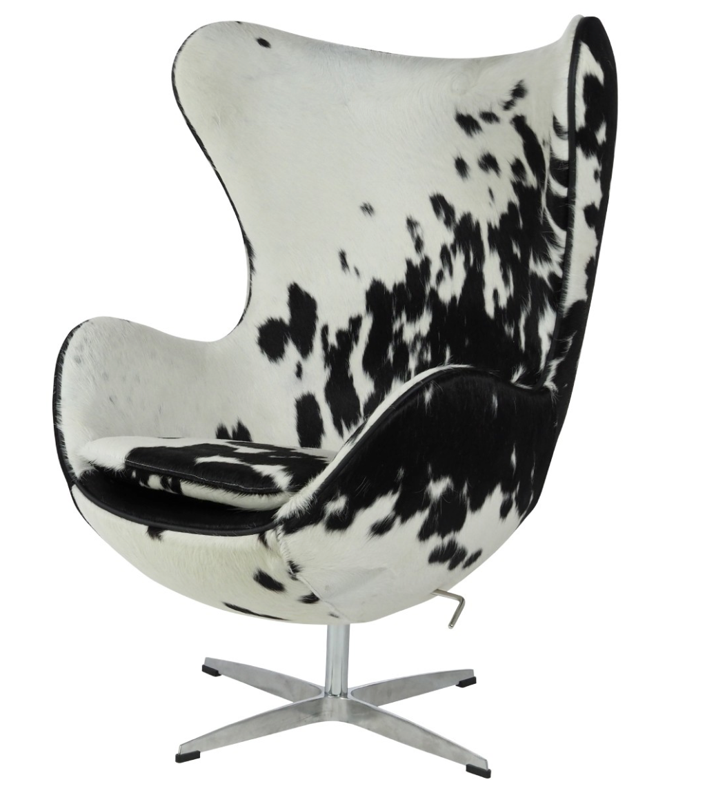 Homio Decor Living Room Egg Chair - Pony Skin