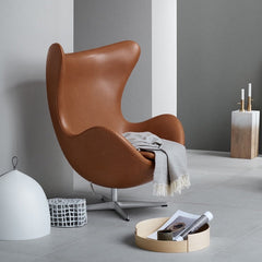 Homio Decor Living Room Egg Style Leather Lazy Chair