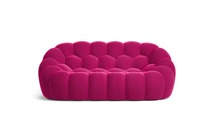 Homio Decor Living Room Fuschia Bubble Loveseat Sofa