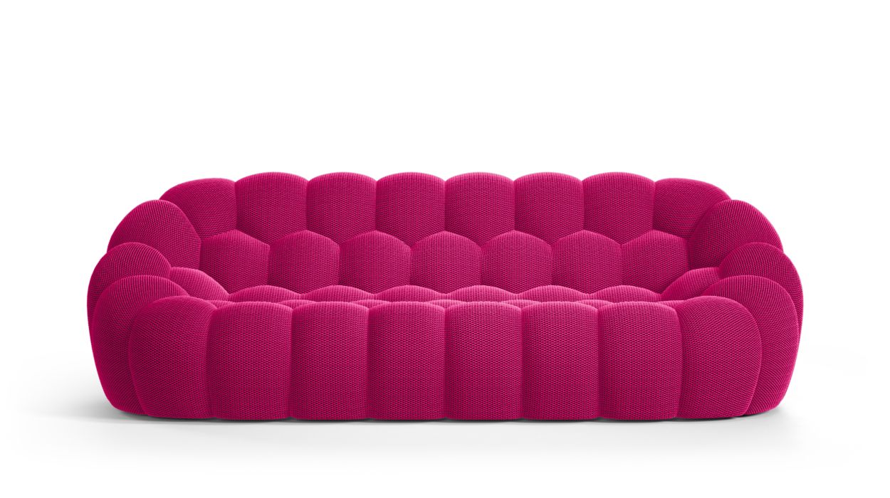 Homio Decor Living Room Fuschia Bubble Sofa (3 Seater)