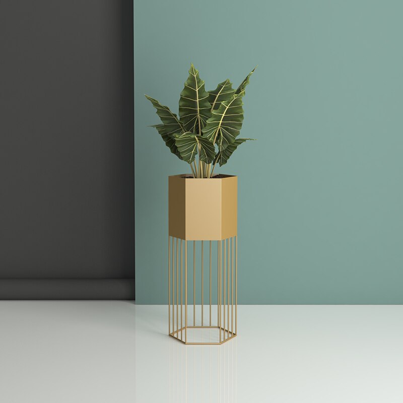 Homio Decor Living Room Gold / Small Colourful Hollow Design Flower Pot