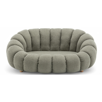 Homio Decor Living Room Green Boucle Pumpkin Sofa