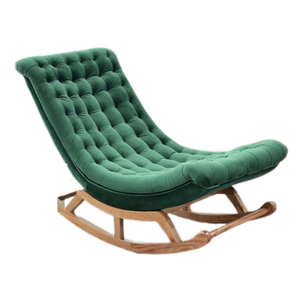 Homio Decor Living Room Green Large Rustic Style Rocking Chair