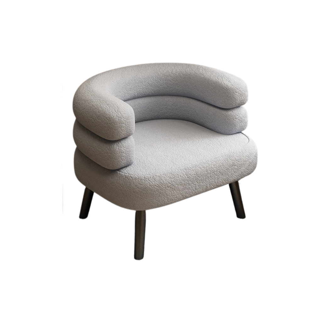 Homio Decor Living Room Grey Cozy Lambswool Dressing Chair