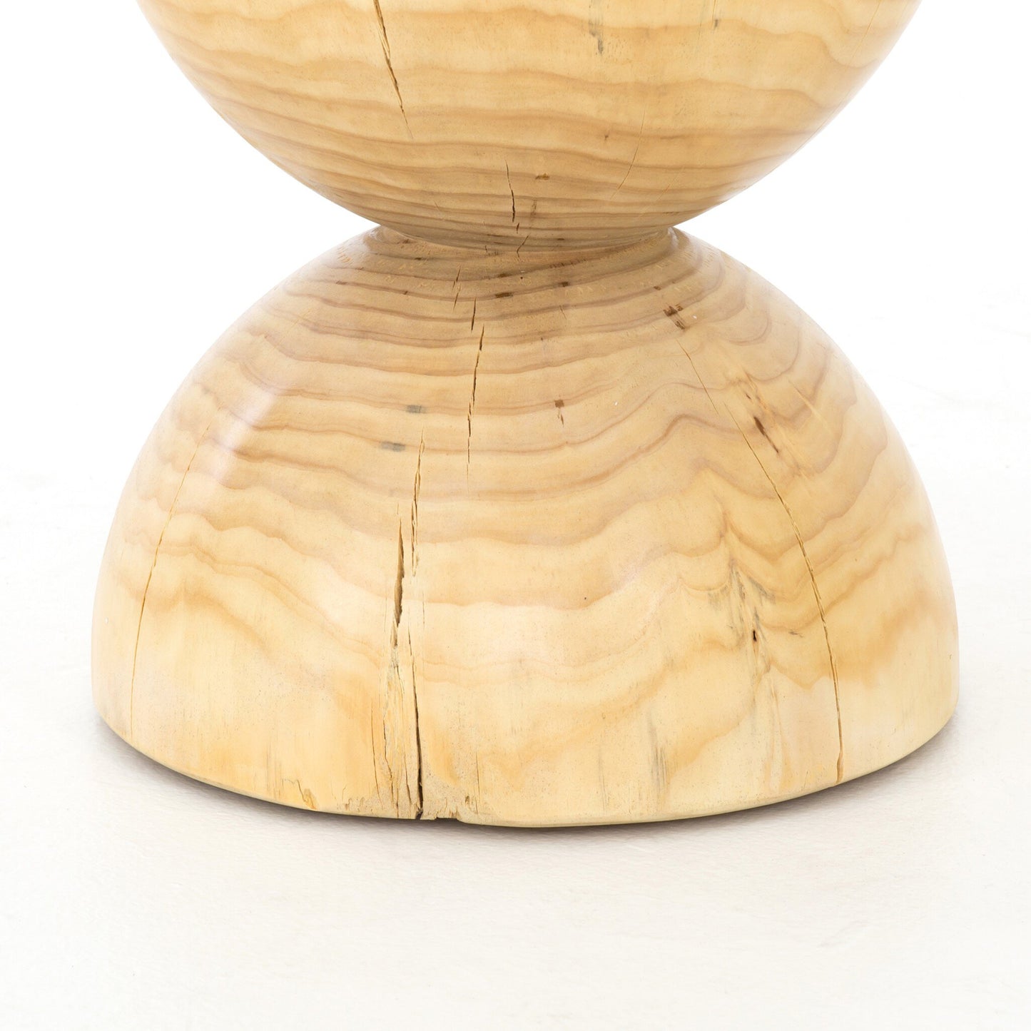 Homio Decor Living Room Hourglass Side Table - Pine Wood (Natural)