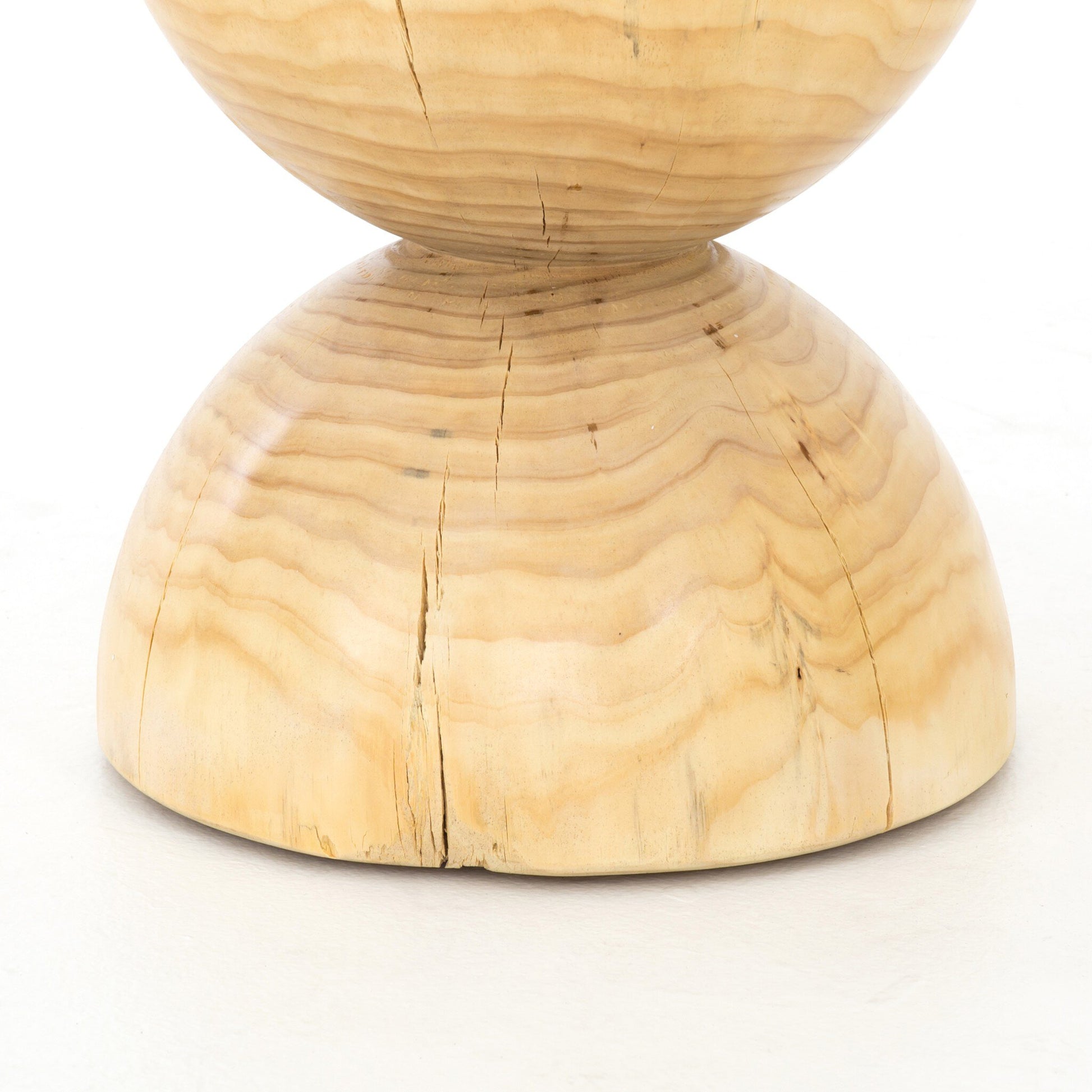 Homio Decor Living Room Hourglass Side Table - Pine Wood (Natural)