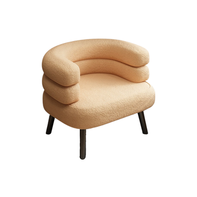 Homio Decor Living Room Khaki Cozy Lambswool Dressing Chair