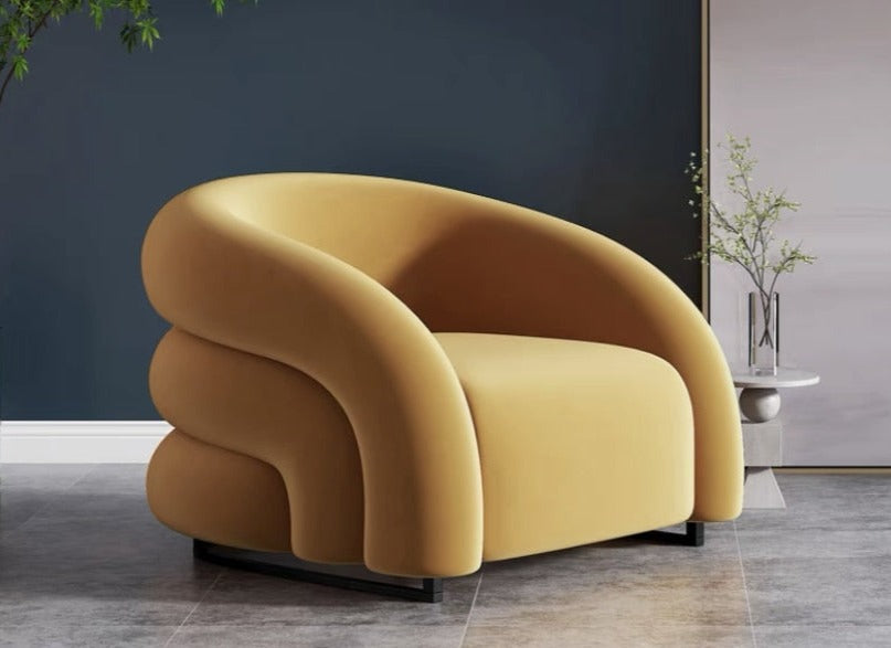 Homio Decor Living Room Khaki Luxury Designer Flannel Chair
