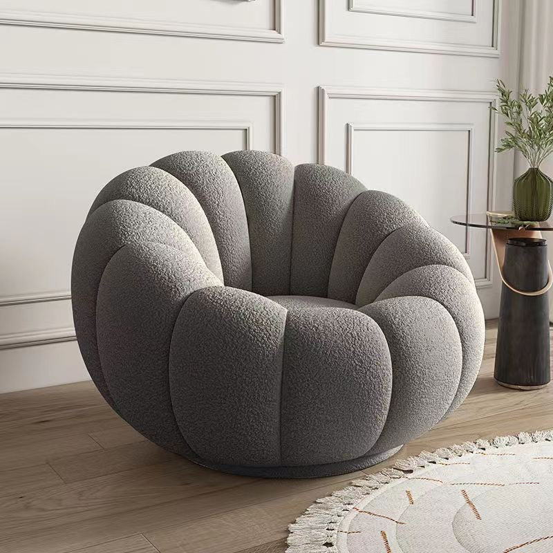 Homio Decor Living Room Lambswool / Chair / Grey Pumpkin Lazy Sofa