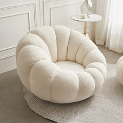 Homio Decor Living Room Lambswool / Chair / White Pumpkin Lazy Sofa