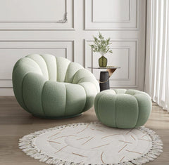 Homio Decor Living Room Lambswool / With Coffee Table / Green Pumpkin Lazy Sofa