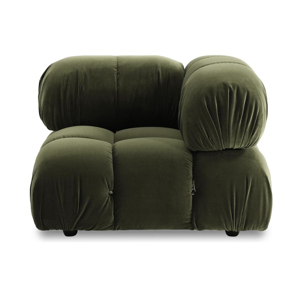 Homio Decor Living Room Left Armrest Camaleonda Sofa - Forest Green (Velvet)