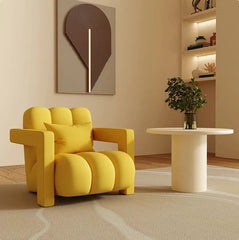 Homio Decor Living Room Lemon Tulip Lounge Chair (Velvet)