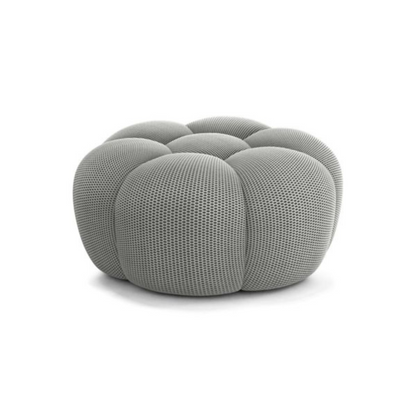 Homio Decor Living Room Light Grey Bubble Sofa Ottoman