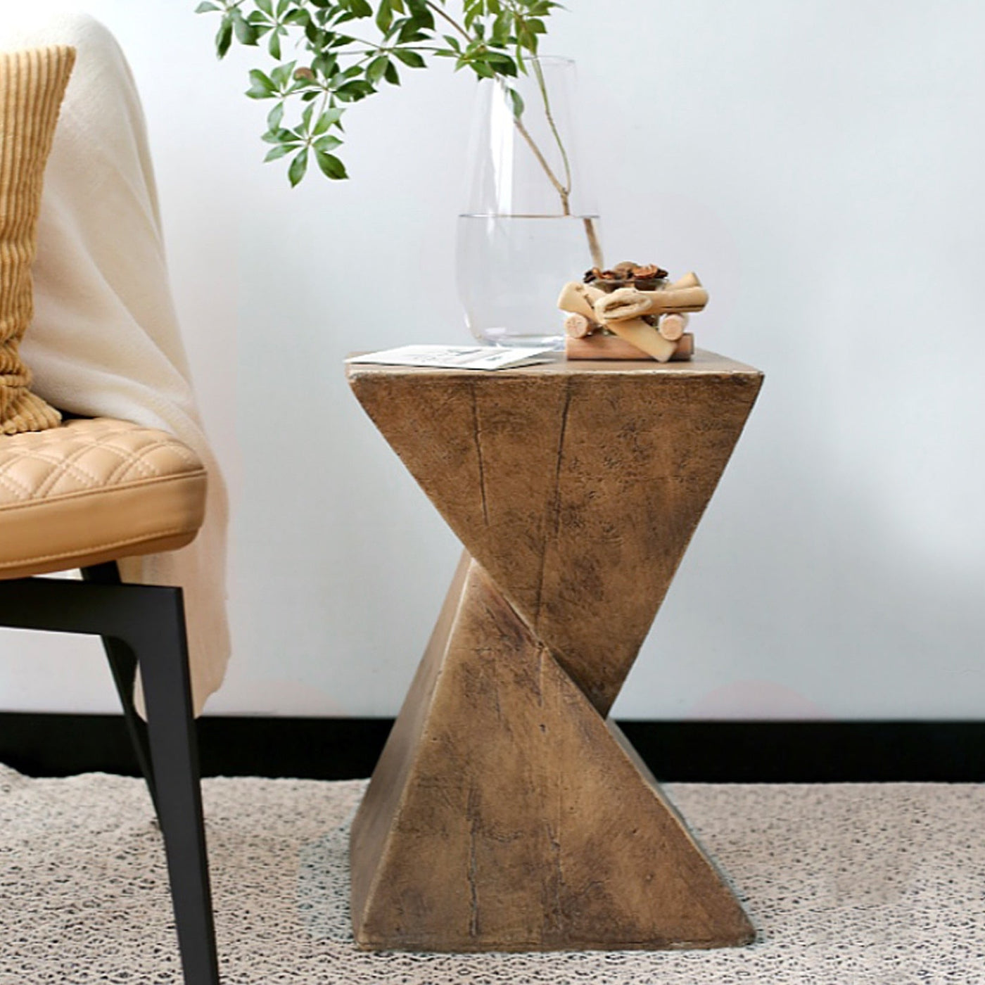 Homio Decor Living Room Lightweight Concrete Accent Table