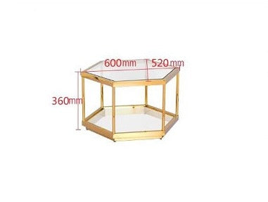 Homio Decor Living Room Luxury Golden Glass Top Coffee Table