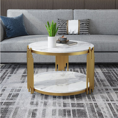 Homio Decor Living Room Luxury Metal Brass Coffee Table