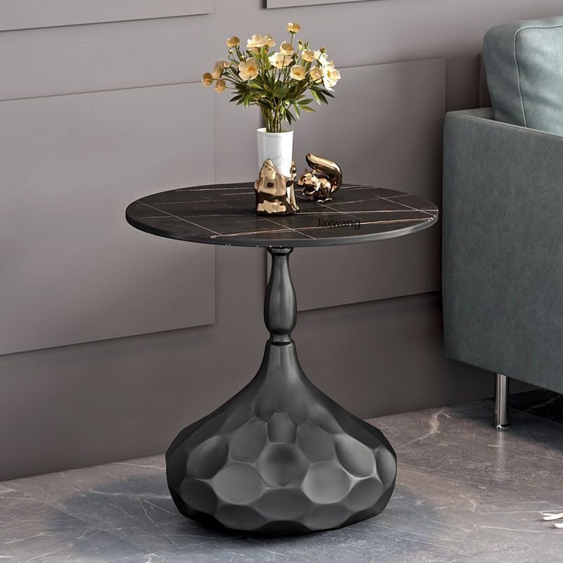 Homio Decor Living Room Marble / Black / Black Luxury Italian Minimalist Side Table
