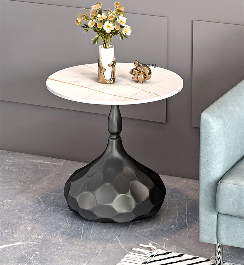 Homio Decor Living Room Marble / Black / White Luxury Italian Minimalist Side Table