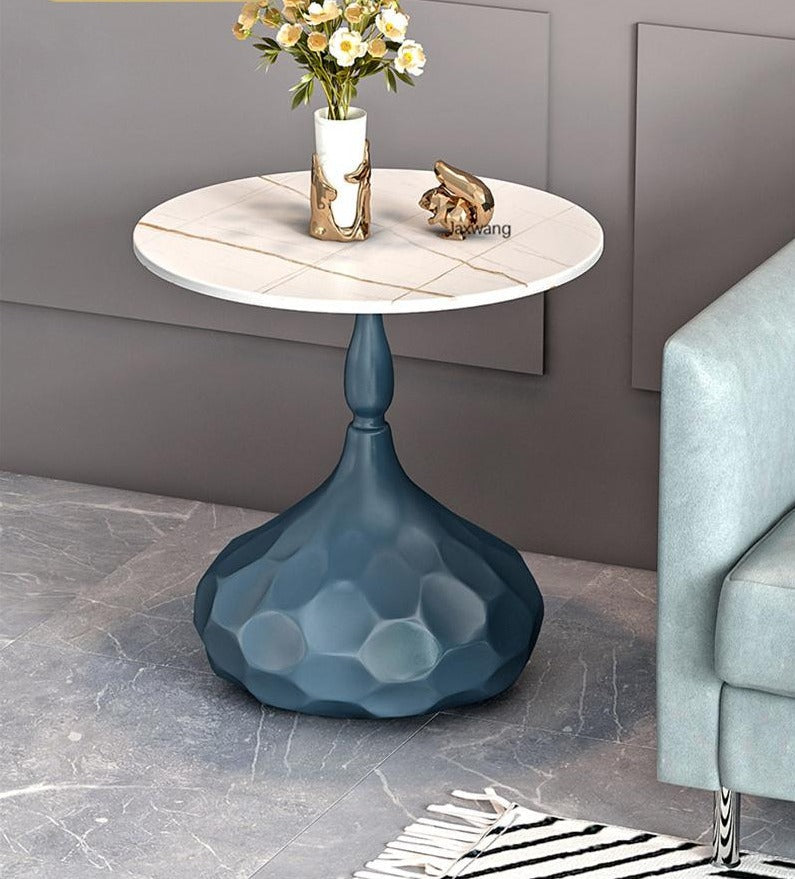 Homio Decor Living Room Marble / Blue / White Luxury Italian Minimalist Side Table