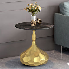 Homio Decor Living Room Marble / Golden / Black Luxury Italian Minimalist Side Table