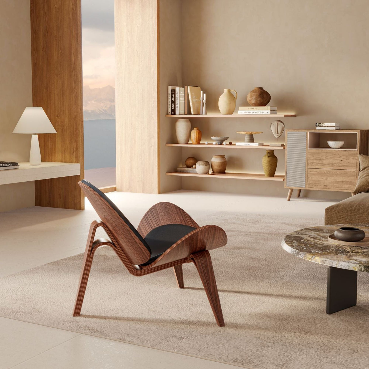 Homio Decor Living Room Mid Century Lounge Chair Tripod Style