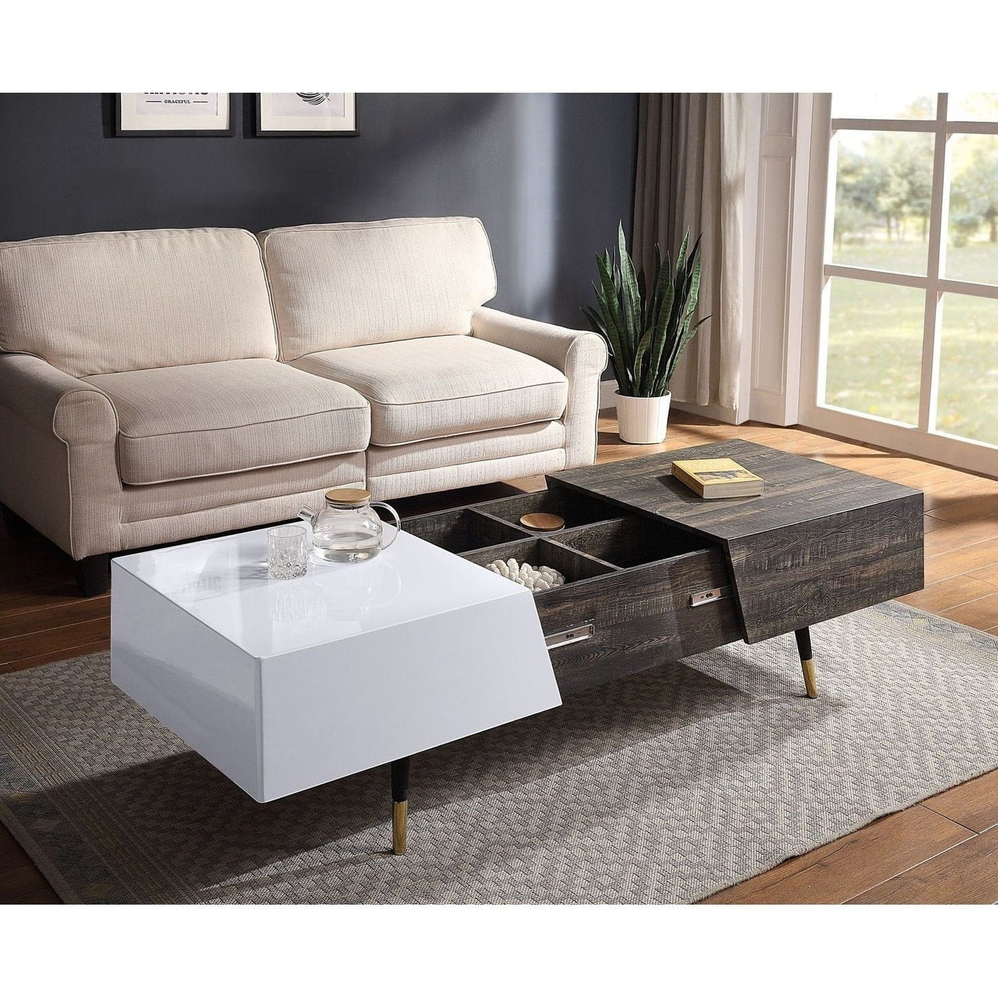 Homio Decor Living Room Mid-Century Orion Coffee Table with Storage
