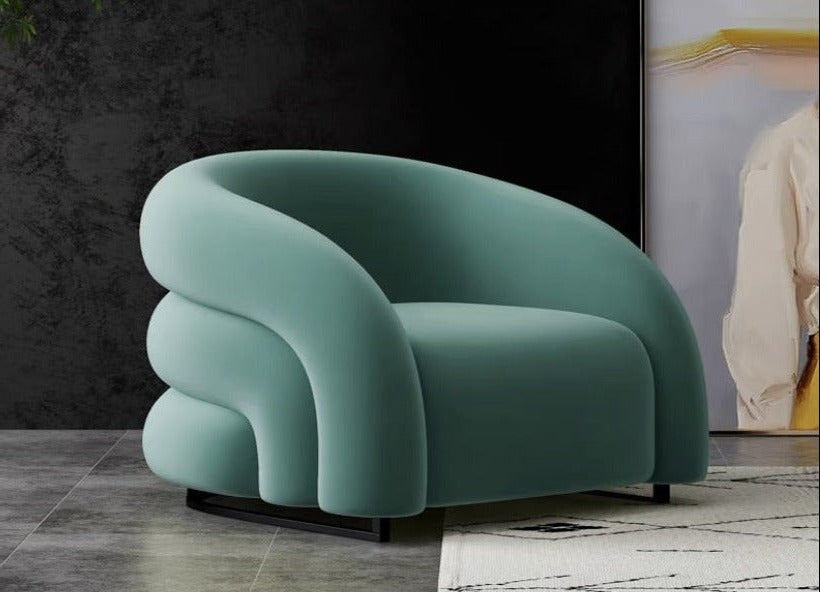 Homio Decor Living Room Mint Green Luxury Designer Flannel Chair