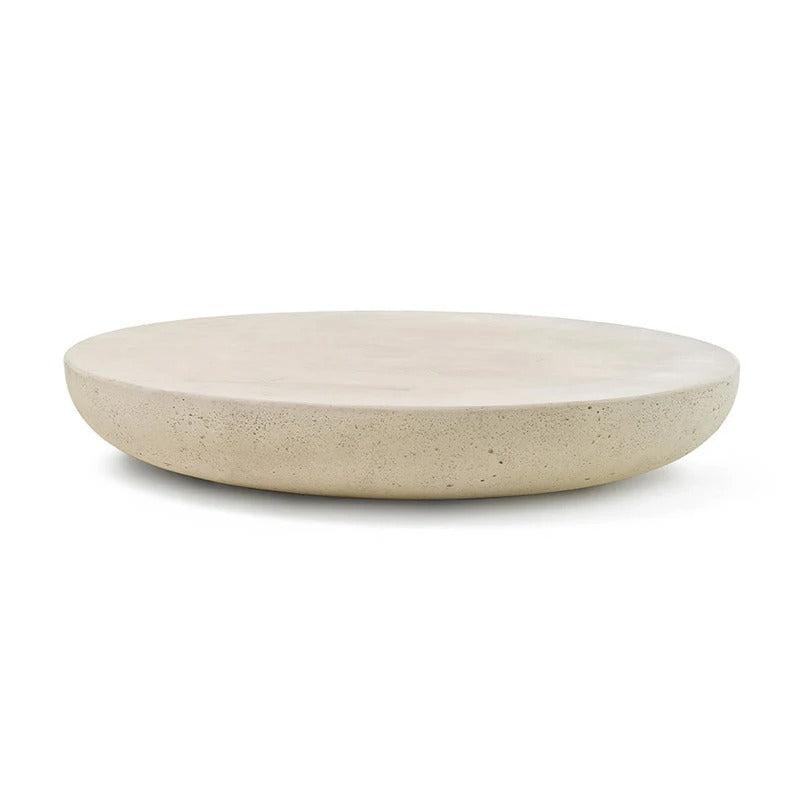 Homio Decor Living Room Model 1 / Beige Fiberglass Mushroom Style Round Side Table