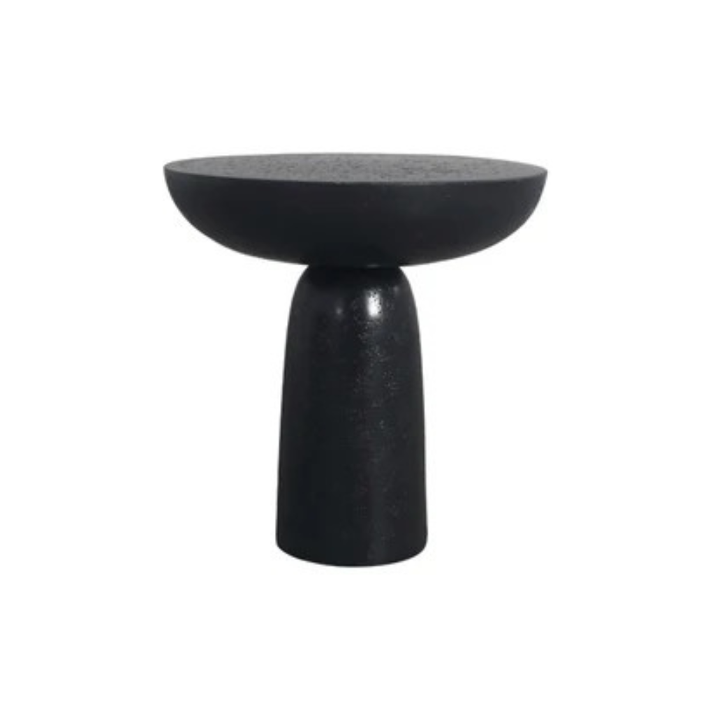 Homio Decor Living Room Model 2 / Black Fiberglass Mushroom Style Round Side Table