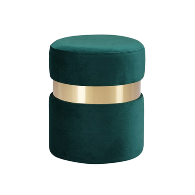 Homio Decor Living Room Model 2 / Emerald Flannel Pouf with Tassels