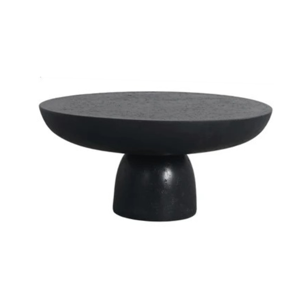 Homio Decor Living Room Model 3 / Black Fiberglass Mushroom Style Round Side Table